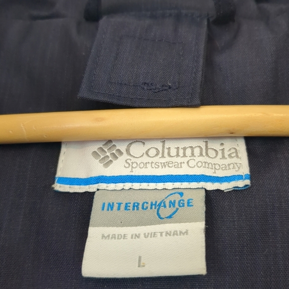 Columbia Omni Shield Jacket Women's Large Dark Blue Outdoor Gorpcore Hooded - Picture 8 of 11